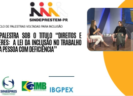 CICLO DE PALESTRAS VOLTADAS PARA INCLUS&Atilde;O